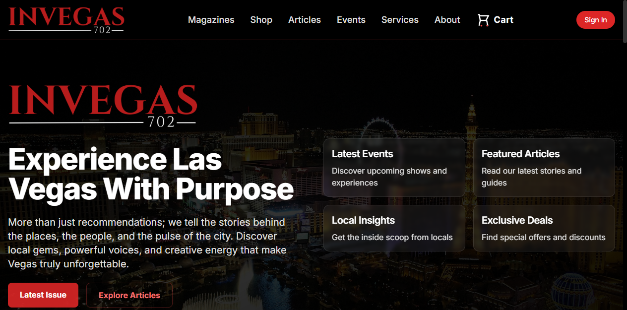 InVegas702 Las Vegas culture magazine website