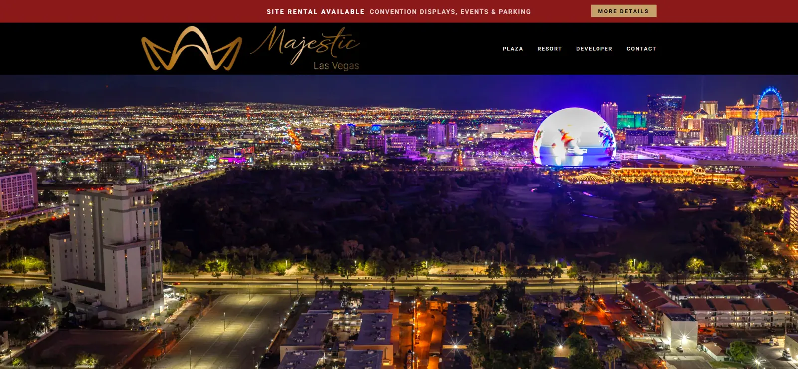 Majestic Las Vegas luxury resort website homepage