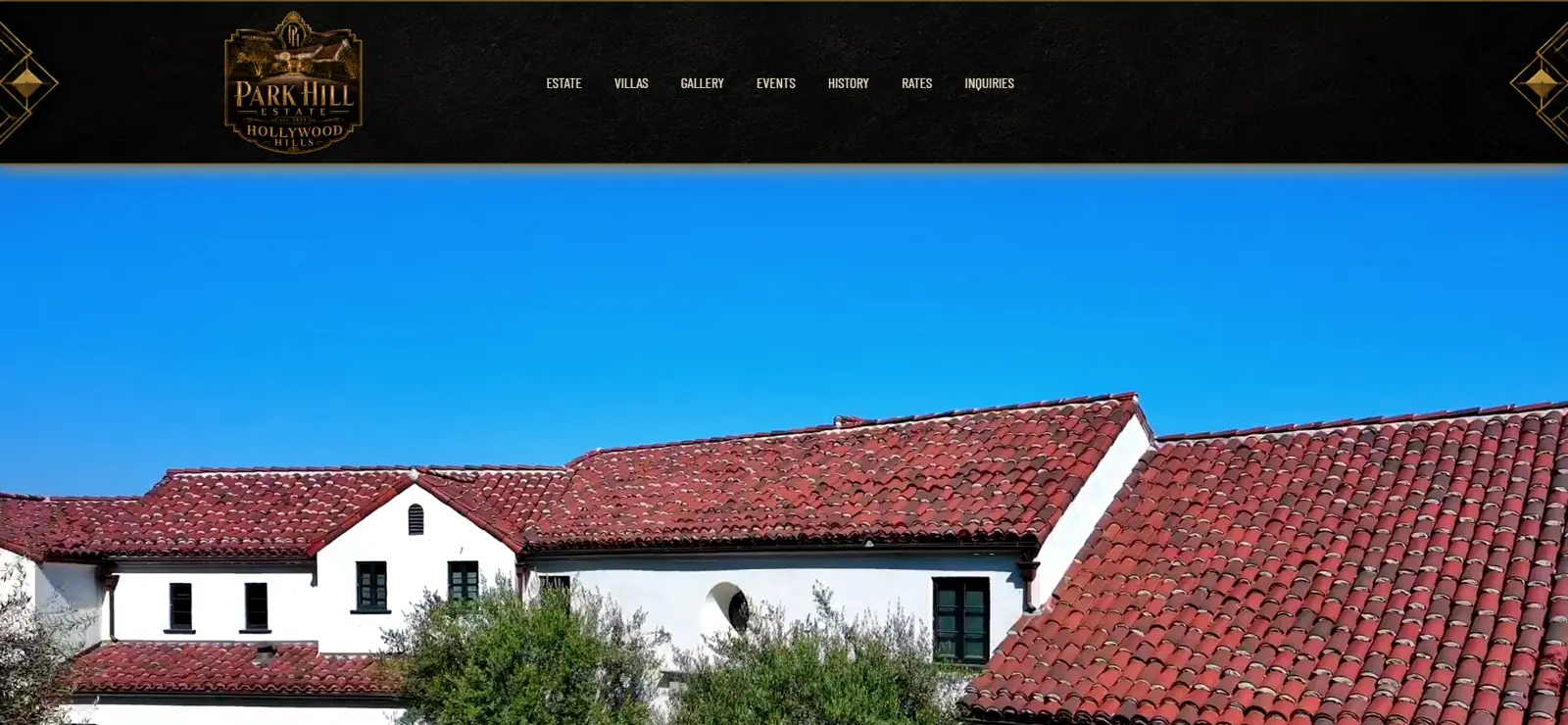 Park Hill Estate Hollywood Hills luxury venue website homepage